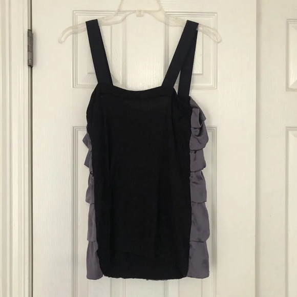 J. CREW -  Women’s SILK Blouse Tank Ruffle‎ Top Sz Medium Elastic Straps … - Picture 6 of 8